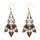 E-3781 Bohemian tibetan Alloy triangle pendant turquoise beads dangle earrings women jewelry