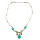 N-6237 Vintage Boho   Turquoise  Stone Beads  Silver Plated Chain Charm Neckalce with Fish Shape Pendant Choker Bib Necklace for Women
