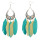 E-3784 Fashion bohemian style crescent pendant feather tassel dangle earrings jewelry