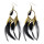 E-3783 Fashion bohemian style crescent pendant feather tassel dangle earrings jewelry