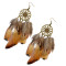 E-3783 Fashion bohemian style crescent pendant feather tassel dangle earrings jewelry