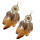 E-3783 Fashion bohemian style crescent pendant feather tassel dangle earrings jewelry