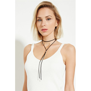 N-6240 European Fashion Simple Brown Long Leather Chain Pendant Necklace Jewelry