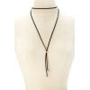 N-6240 European Fashion Simple Brown Long Leather Chain Pendant Necklace Jewelry