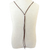 N-6240 European Fashion Simple Brown Long Leather Chain Pendant Necklace Jewelry
