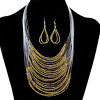 N-6254 Bohemia Women Multilayer Necklace Earring Resin Beads Necklace Jewelry Set 6 Colors