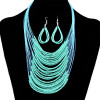 N-6254 Bohemia Women Multilayer Necklace Earring Resin Beads Necklace Jewelry Set 6 Colors