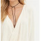N-6242 Simple Long Leather Rope Chain Sexy Necklace 4 Colors