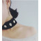 N-6247 Women Fashion Silver Plated Nylon Rope Shell Statement Choker Necklace