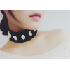 N-6247 Women Fashion Silver Plated Nylon Rope Shell Statement Choker Necklace