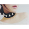 N-6247 Women Fashion Silver Plated Nylon Rope Shell Statement Choker Necklace