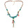 N-6253 3 Colors Ethnic Style Leather Chain Ivory Fashion Necklaces & Pendants Leaf Antlers Resin Beads Necklace Women Jewelry
