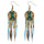 E-3786 New Fashion European Muti Resin Beads Small Round  Feather Tassel Long Dangle Earrings for Women Jewelry