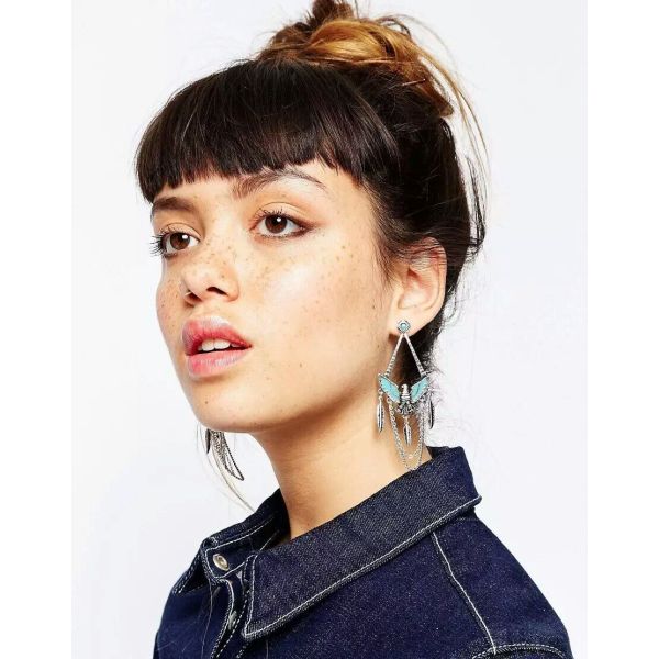 E-3782 Bohemian Style tibetan silver plated pigeon pendant leaf tassel dangle earrings jewelry