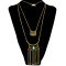 N-6252  Bohemian 3 Multilayers Gold Silver Plated Long Tessel Chain Pendant Natural Turquoise Beads Necklace