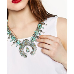 N-6236 Bohemian tibetan silver plated turquoise beads bib pendant necklace women jewelry