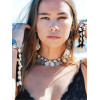N-6249    B-0730   Fashion Arrival Engraved Coin Necklace and Bracelet Rope Chain Oval shape Shell Necklace and Bracelet set for women jewery