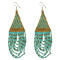 E-3790   Bohemian Resin Beads with Charms Long Pendant Silver Plated Earring  Drop Dangle Hook Earrings 4 Colors