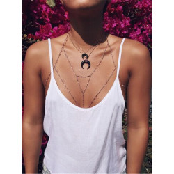 N-6264 European Tribal Summer Beach Fashion Silver Body Chain Charms Sexy Biniki Body Chain Necklace Women Jewelry