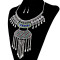 N-6257   Bohemian tibetan silver Bronze plated crystal resin beads statement pendant necklace