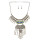 N-6257   Bohemian tibetan silver Bronze plated crystal resin beads statement pendant necklace