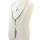N-6261 Bohemian Vintage 3 Multilayers Long Chain Pendant Beads Owl Leaf  Natural Turquoise Necklace