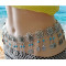 N-6267 * Fashion  Style European  Gypsy Silver Plated Alloy Coin Tassel with  blue Resin Beads Belly Body Chain Waist  summer Chain Body Jewelry