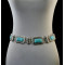 N-6266 * Bohemian  Summer Beach Carved Flower Tribal Gypsy Silver Plated Alloy Coin Tassel Waist Chain Beads Natural Turquoise Belly Body Chain