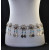 N-6267 Fashion  Style European  Gypsy Silver Plated Alloy Coin Tassel with  blue Resin Beads Belly Body Chain Waist  summer Chain Body Jewelry