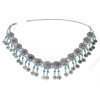 N-6267 * Fashion  Style European  Gypsy Silver Plated Alloy Coin Tassel with  blue Resin Beads Belly Body Chain Waist  summer Chain Body Jewelry