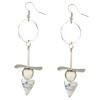E-3792  Bohemian Tibetan Silver Plated Turquoise Conical Pendant Tassel Drop Dangle Fish Hook Beaded Earring