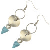 E-3792  Bohemian Tibetan Silver Plated Turquoise Conical Pendant Tassel Drop Dangle Fish Hook Beaded Earring