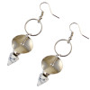 E-3792 Bohemian Tibetan Silver Plated Turquoise Conical Pendant Tassel Drop Dangle Fish Hook Beaded Earring
