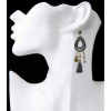E-3793  Bohemian Style Weave Rope Hook Earring Resin Beads Hand Shape Tassel Long Earrings For Women Jewelry
