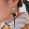 E-3797 Korea Fashion Dangle Earring Silver Gold Plated Charming Pearl Long Earring for Women Jewelry