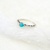 R-1364   7pcs/set New Fashion European  Style Silver Plated Design GreenTurquoise Bead and Synthetic White Crystal Nail Midi Finger Rings for Girl&Lady Jewelry