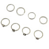 R-1362   7 Pcs/set Fashion Vintage Knuckle Nail Midi Ring Set Hollow Rhinestone Love Christmas Gift