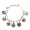B-0726  Bohemian Vintage Style Silver Bracelet Carving Bell Anklet Bracelet Jewlery