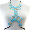 N-6279   Vintage Fashion Summer Beach Leather Chain Charm Sexy Body Chain Resin Flower Crystal Rhinestone Necklace Women Jewelry
