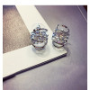 E-3803   Fashion triangle Star Shape /cross shape /square shape Silver/Gold Clear Crystal Stud Earring For Girls & women Jewelry