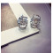 E-3803   Fashion triangle Star Shape /cross shape /square shape Silver/Gold Clear Crystal Stud Earring For Girls & women Jewelry