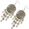 E-3800  Bohemian Vintage Silver Alloy Earring Long Big Drop Dangle Tassel Bell Fish Hook Earrings