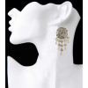 E-3800  Bohemian Vintage Silver Alloy Earring Long Big Drop Dangle Tassel Bell Fish Hook Earrings