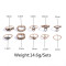 R-1361   10Pcs/set Fashion Vintage Rhinestone hollow out Knuckle Nail Midi Ring Set  jewelry