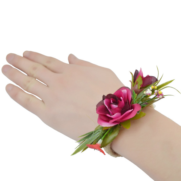 B-0745   New Design Elegant Handmade Weave Rope Bracelet Adjustable Beautiful Flower Leaf Wide Cuff Bracelets For Women Jewelry