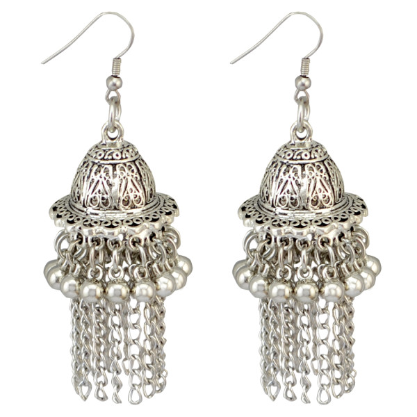 E-3810 Women' s Cute Ear Jewelry Drop Dangle Hat Design Tassel Beads Hook Earring