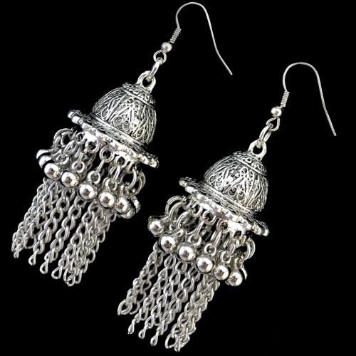 E-3810 Women' s Cute Ear Jewelry Drop Dangle Hat Design Tassel Beads Hook Earring