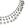 N-6308 Fashion Bohemian Summer Style  Gypsy Silver Plated Alloy Coin Tassel   Waist Summer Chain  Resin Beads Belly Body Chain Adjustable  Body Jewelry