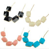 N-4251 Fashion 6colors Arrival Gold Tone Metal Resin Gem Choker Bib Necklace