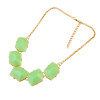 N-4251 Fashion 6colors Arrival Gold Tone Metal Resin Gem Choker Bib Necklace